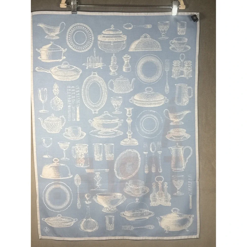 NWT New Le Jacquard Francais A Table! Tea Towel Blue 31